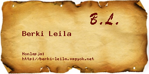 Berki Leila névjegykártya